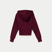 Sweat ajust&eacute; cropped &agrave; capuche bordeaux
