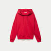 Sweat oversize &agrave; capuche manches longues rouge