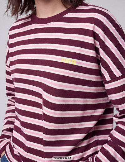T-shirt manches longues bordeaux