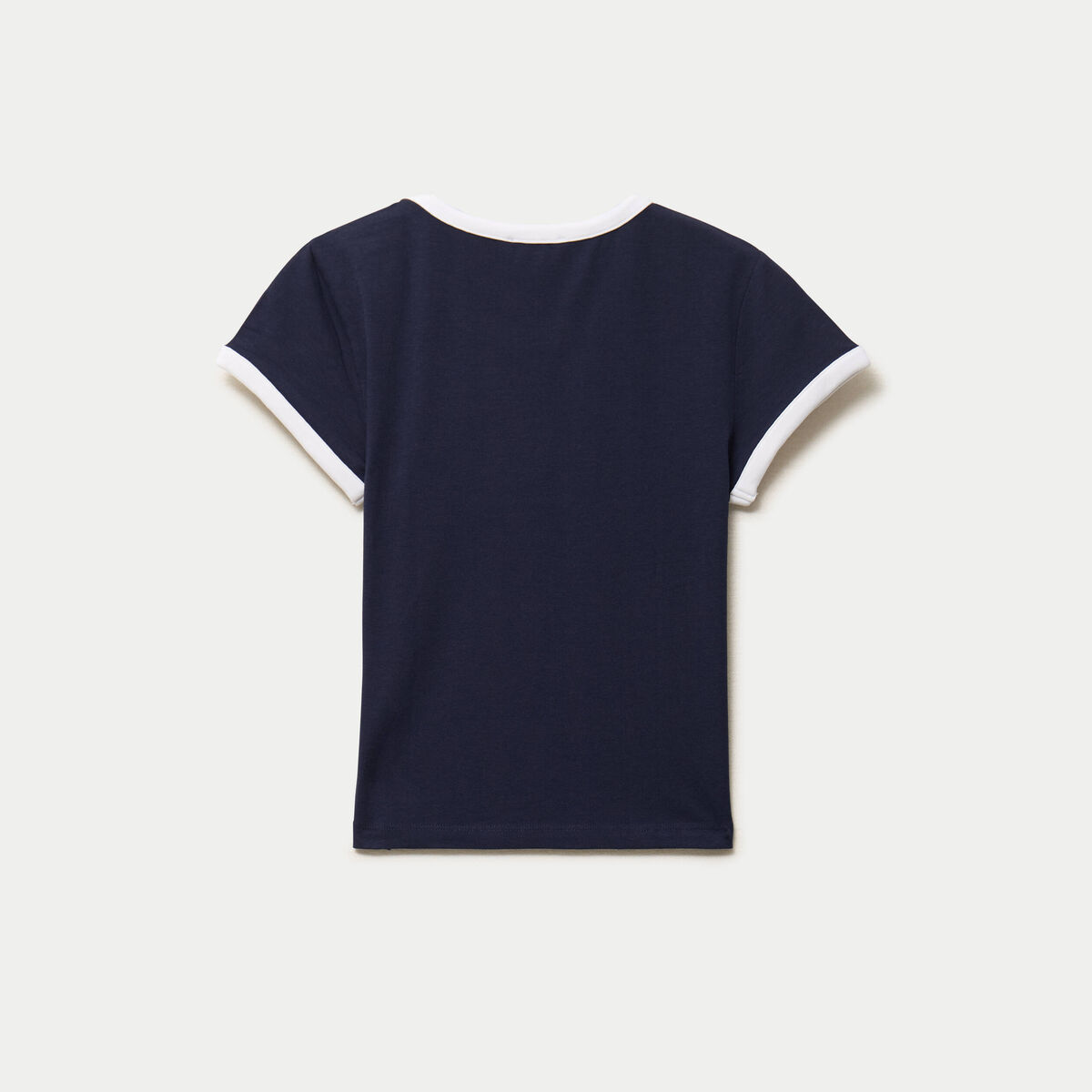T-shirt col rond manches courtes bleu marine