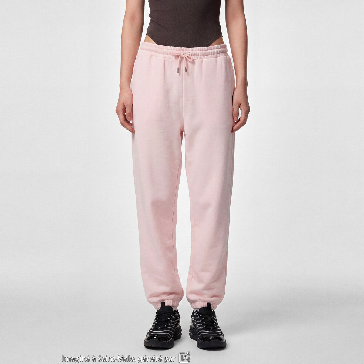 Jogging bas resserr&eacute; taille standard rose clair