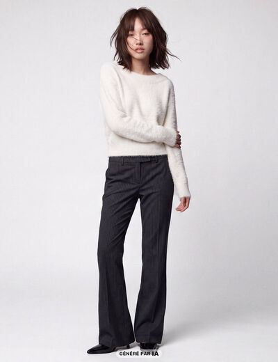 Pantalon bootcut stretch taille standard gris fonc&eacute;