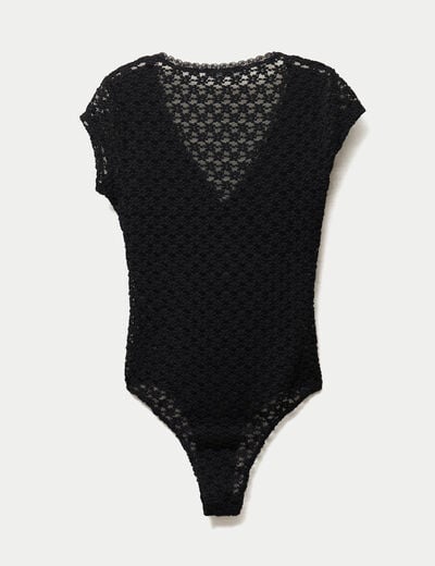 Body ajust&eacute; d&eacute;collet&eacute; en dentelle noir