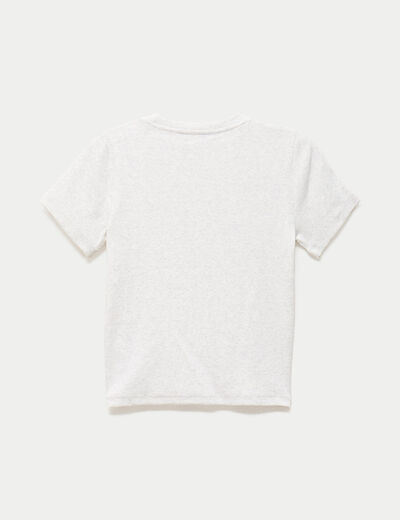 T-shirt ajust&eacute; col rond manches courtes blanc ado