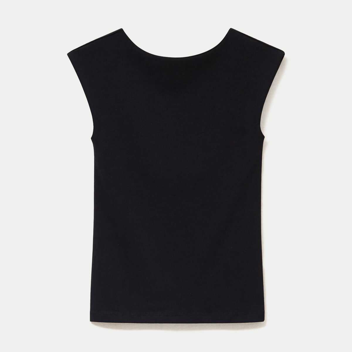 Top ajust&eacute; sans manches d&eacute;collet&eacute; dos noir