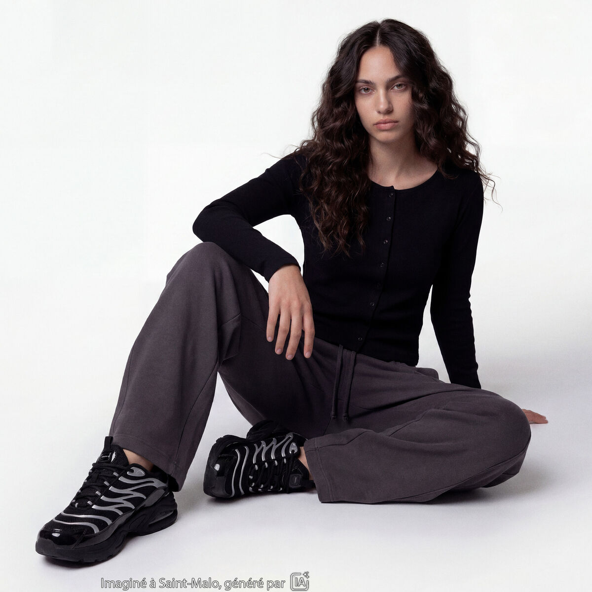 Jogging coupe ample taille standard gris