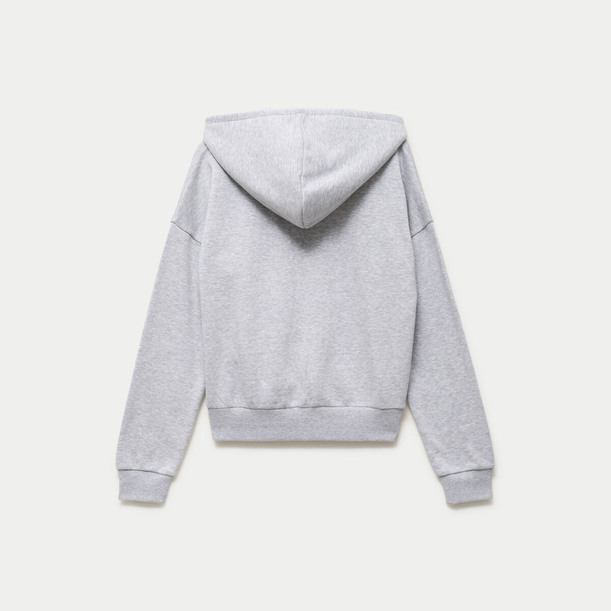 Sweat oversize court &agrave; capuche gris clair ado
