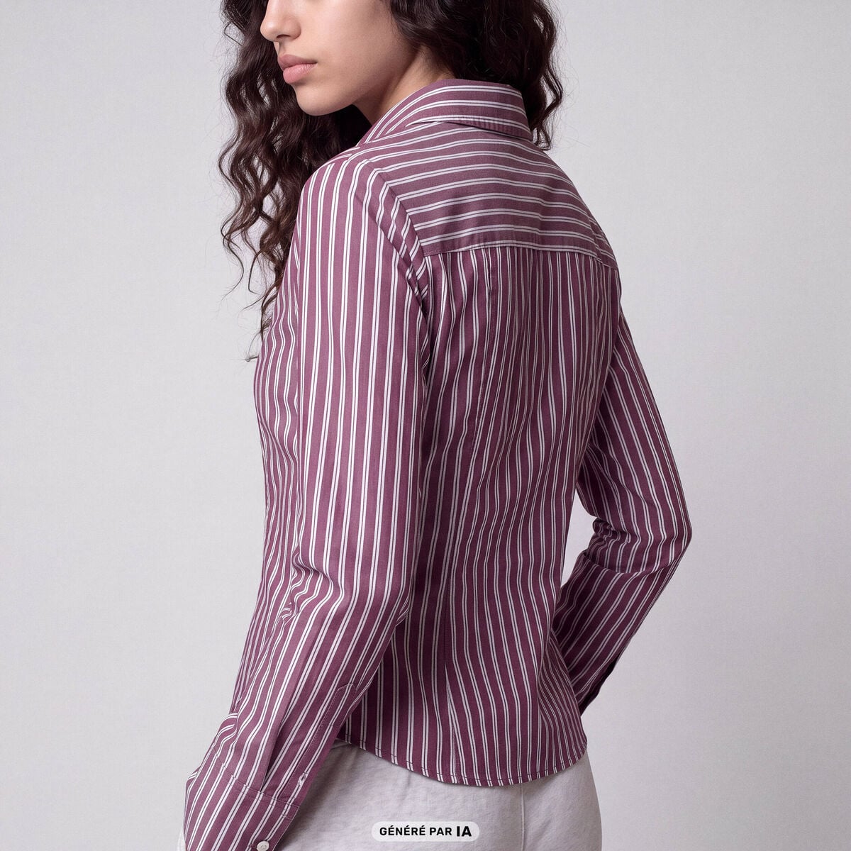 Chemise ajust&eacute;e manches longues bordeaux