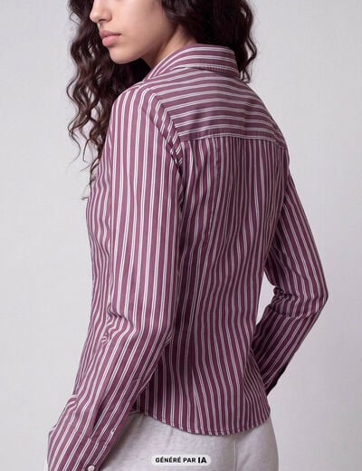 Chemise ajust&eacute;e manches longues bordeaux
