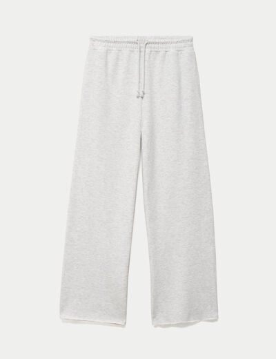 Jogging large en maille ecru