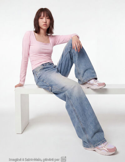 Jean Max baggy taille standard denim bleach