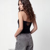 Bandeau ajust&eacute; sans manches dentelle noir