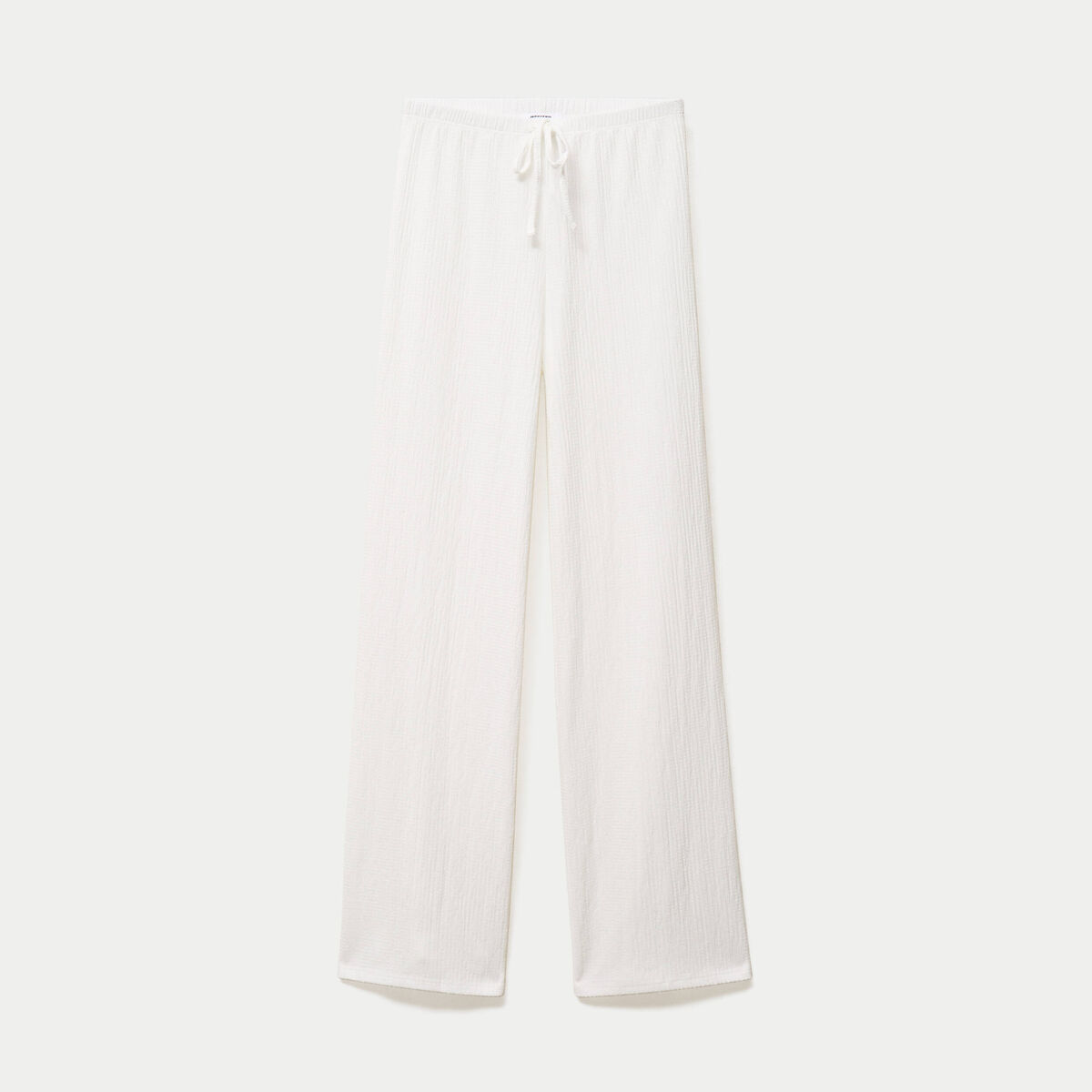 Pantalon large taille standard ecru ado