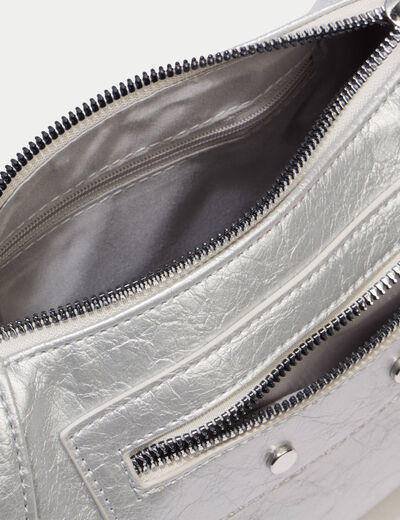 Sac &agrave; main gris argent