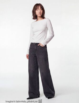 Jean Max loose taille basse denim noir