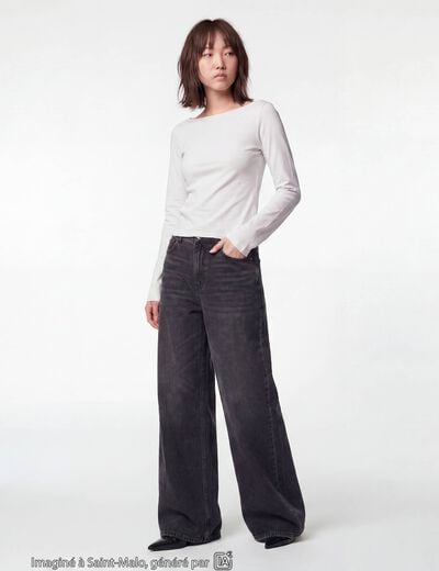 Jean Max loose taille basse denim noir