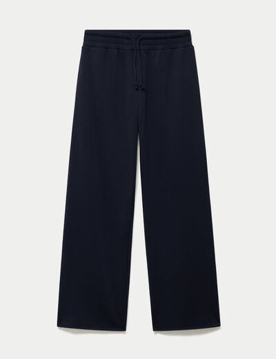 Jogging large en maille bleu marine