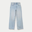 Jean wide leg taille standard denim bleach ado