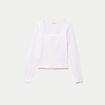 T-shirt ajust&eacute; d&eacute;collet&eacute; manches longues blanc