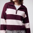 Pull col camionneur manches longues bordeaux