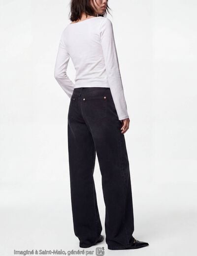 Jean Max loose taille basse denim noir