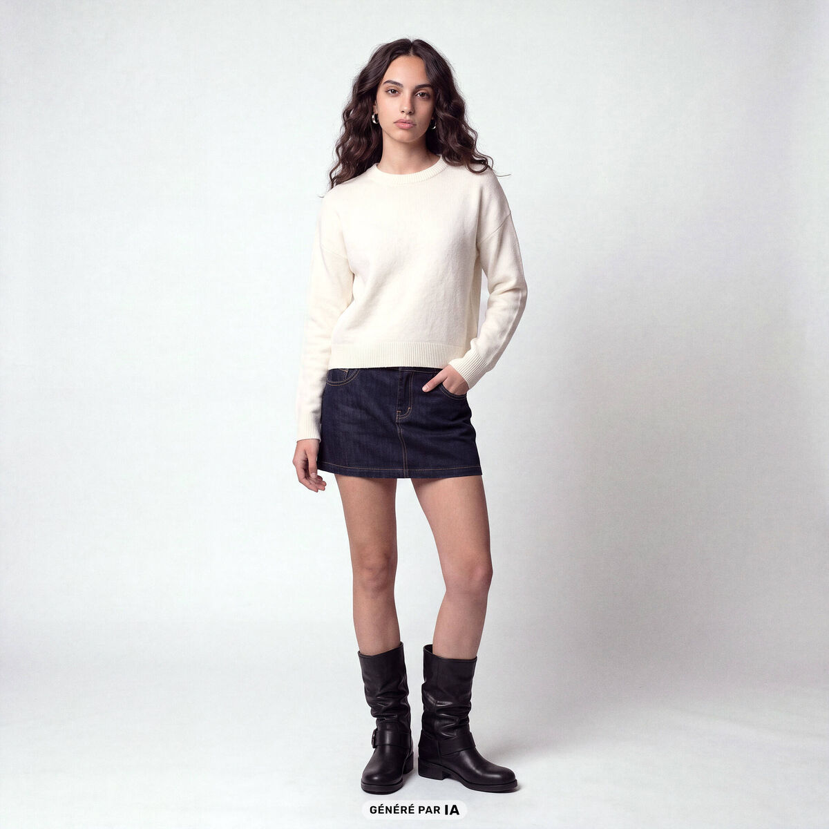 Pull manches longues blanc