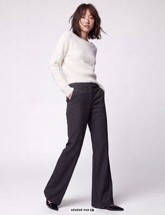 Pantalon bootcut stretch taille standard gris fonc&eacute;