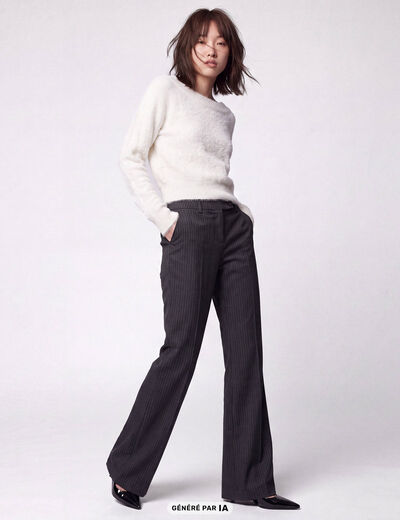 Pantalon bootcut stretch taille standard gris fonc&eacute;