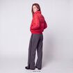 Doudoune droite cropped col montant rouge
