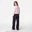 Sweat oversize cropped col bateau rose clair
