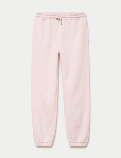 Jogging bas resserr&eacute; taille standard rose clair ado