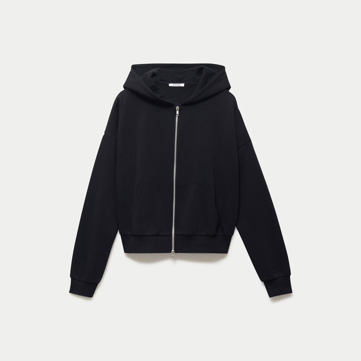 Sweat oversize court &agrave; capuche noir ado