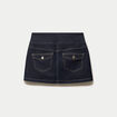 Jupe-short courte en jean denim brut ado