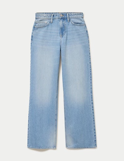 Jean Lenny wide leg taille standard denim triple stone