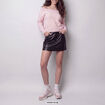 Jupe-short en similicuir noir