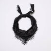 Foulard dentelle effet satin&eacute; noir