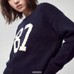 Pull col bateau manches longues bleu marine