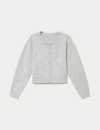 Gilet ajust&eacute; cropped manches longues blanc