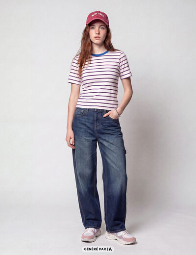 Jean Max loose taille standard denim blue black