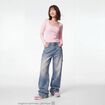 Jean loose taille standard denim bleach ado