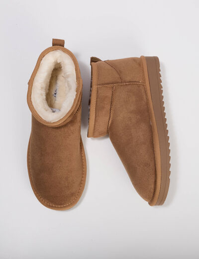 Chaussures aspect daim orange fonc&eacute;
