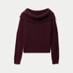 Pull col bardot manches longues bordeaux