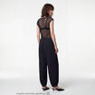 Pantalon large en cr&ecirc;pe taille standard noir ado