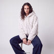 Blouson capuche fausse fourrure beige fonce