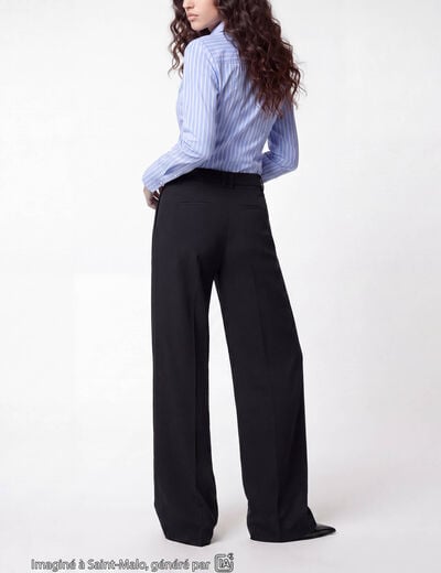 Pantalon coupe large taille basse noir