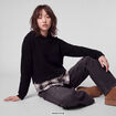 Pull bi-mati&egrave;re &agrave; capuche noir