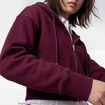 Sweat ajust&eacute; cropped &agrave; capuche bordeaux