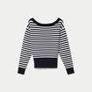 Pull col bateau manches longues bleu marine