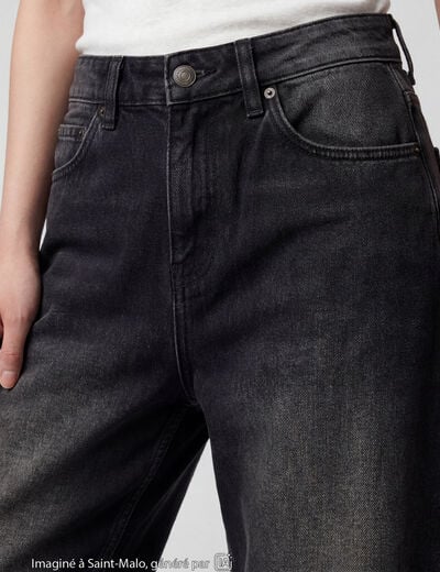 Jean Lenny wide leg taille basse denim noir