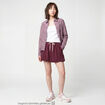 Jupe courte ample effet boule bordeaux